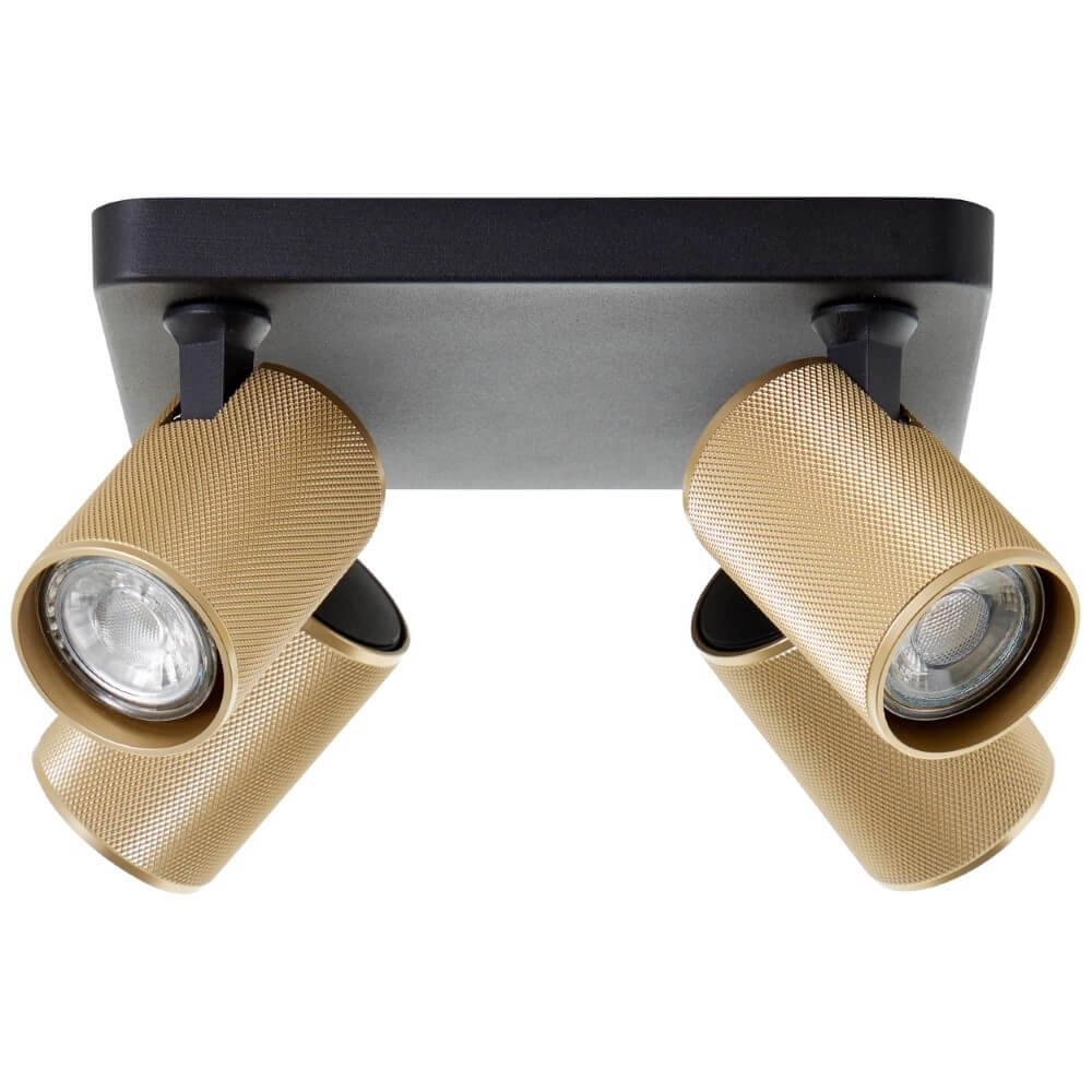 Quadratischer Aufbaustrahler Marty schwarz mit gold Brilliant 4004353424434