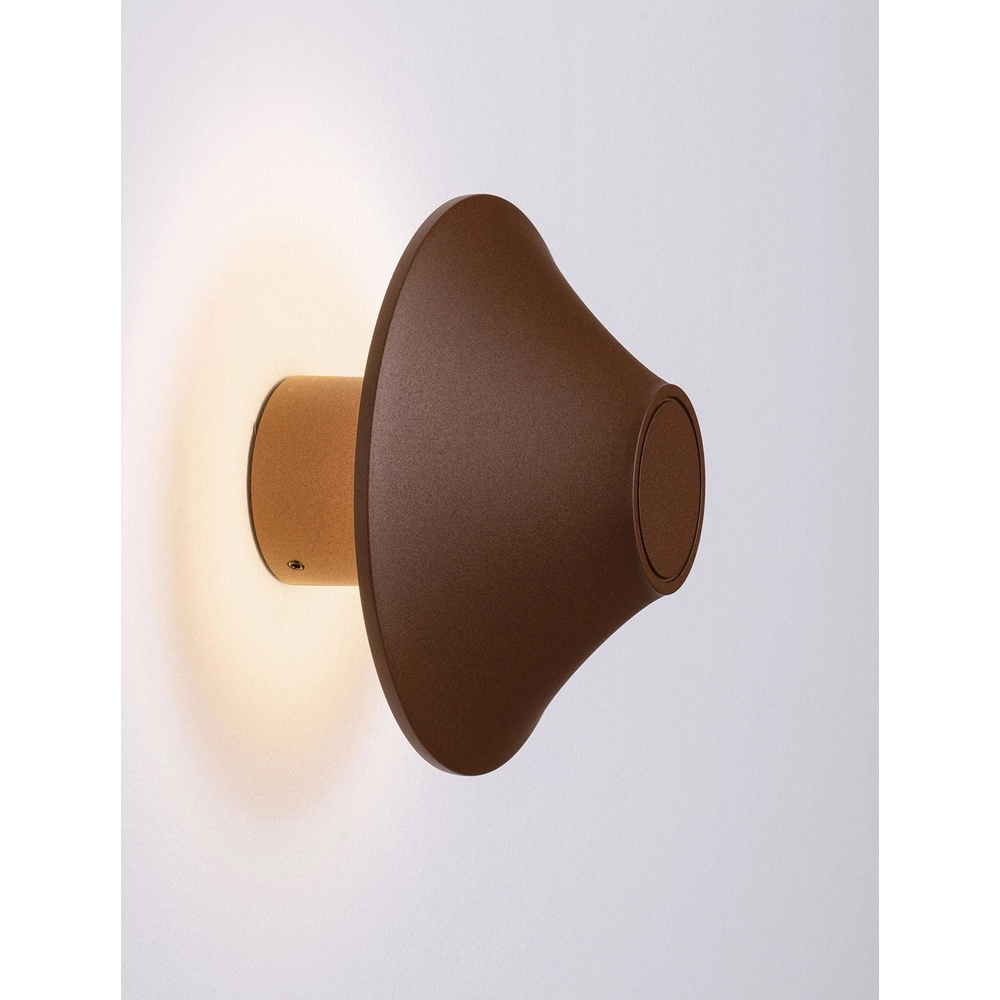 Design-Wandleuchte Alux Rostbraun
