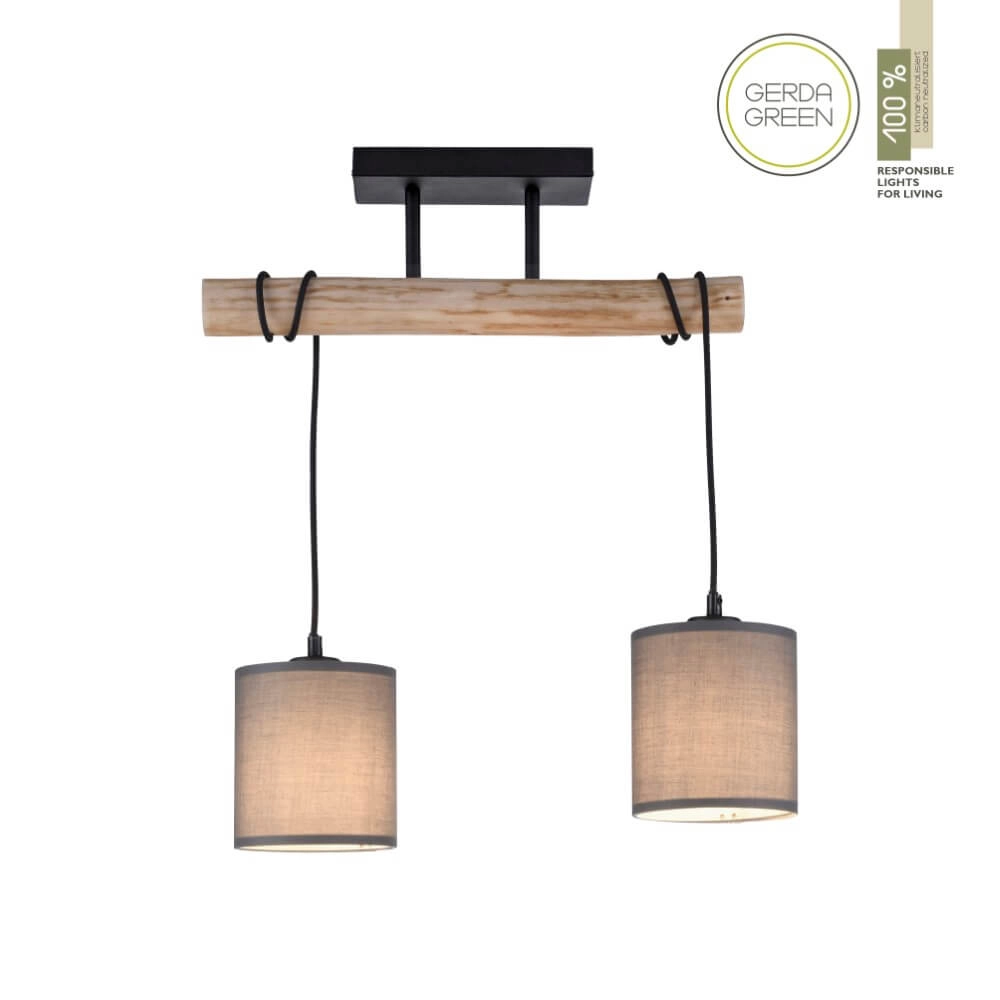 Ländliche Deckenleuchte Green Tribu Taupe Just Light 4043689995164