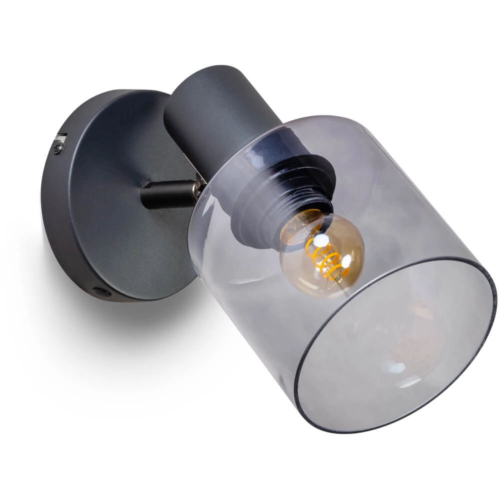 Wandlampe Sledge Glass Rauchglas