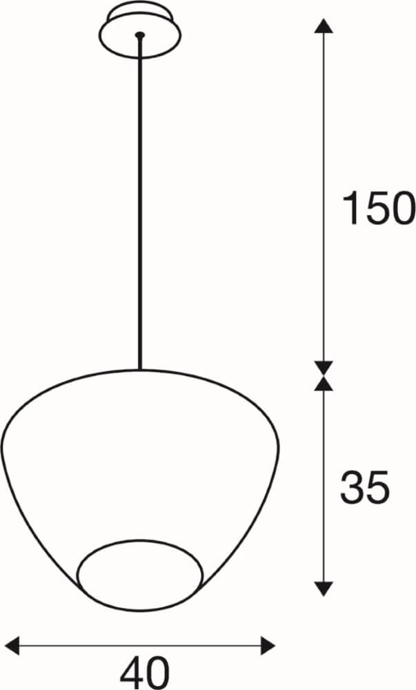 Hängelampe aus Glas Pantilo Ø 40cm - weiß SLV 4024163290012