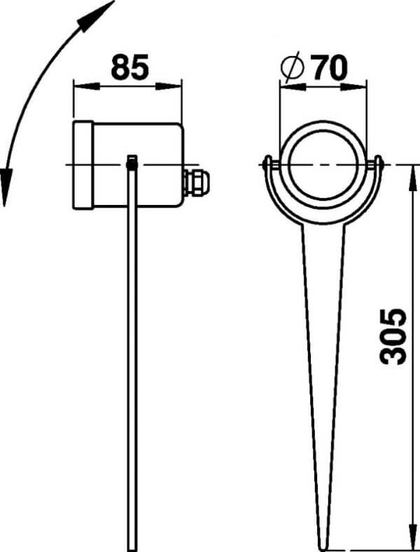 LED Spike Spot Perma Edelstahl Albert 4007235921120
