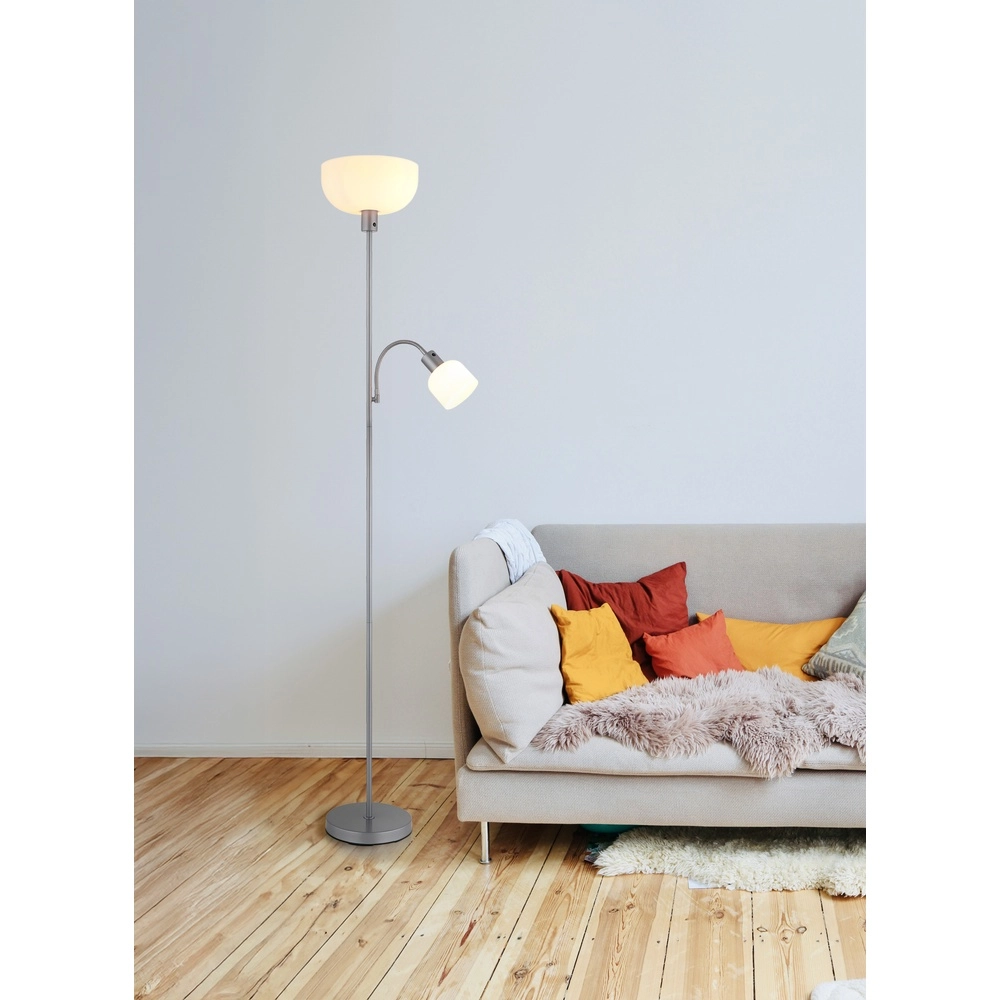 Stehlampe Hinton Silbergrau Globo 9007371531592