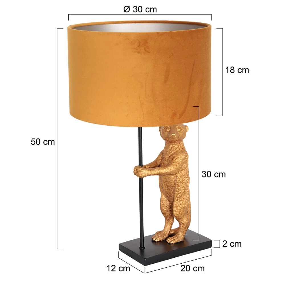 Tischlampe Animaux mit goldenem Samt Steinhauer 8712746151848