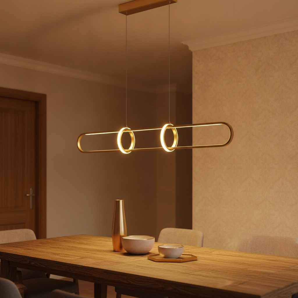 Design-Pendelleuchte Arte längliches Gold Lyora 5212017426079