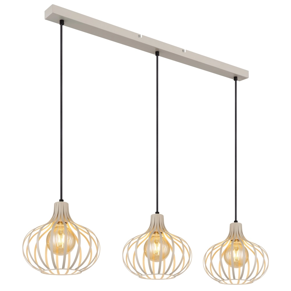 Design-Pendellampe Mateo 3-Licht Creme