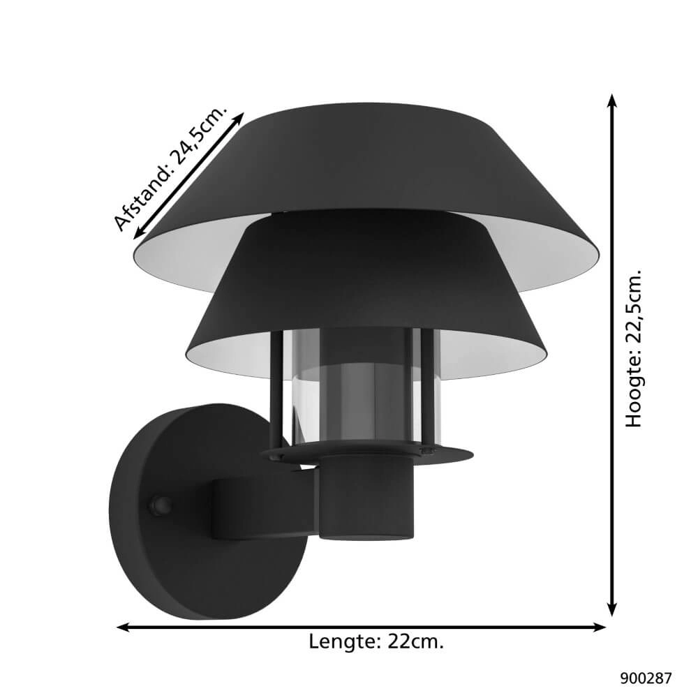 Moderne Außenlampe Chiappera Schwarz Eglo 9008606231645
