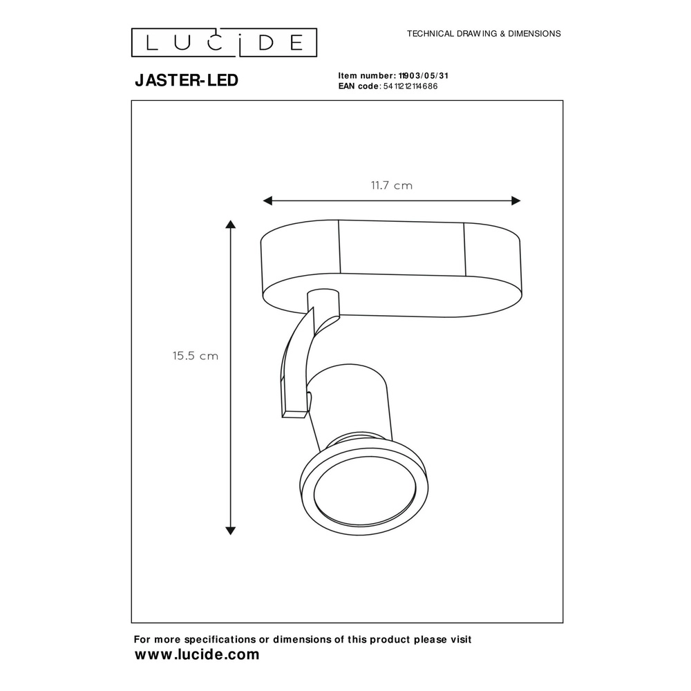 Deckenlicht Jaster-Led Weiß Lucide 5411212114686