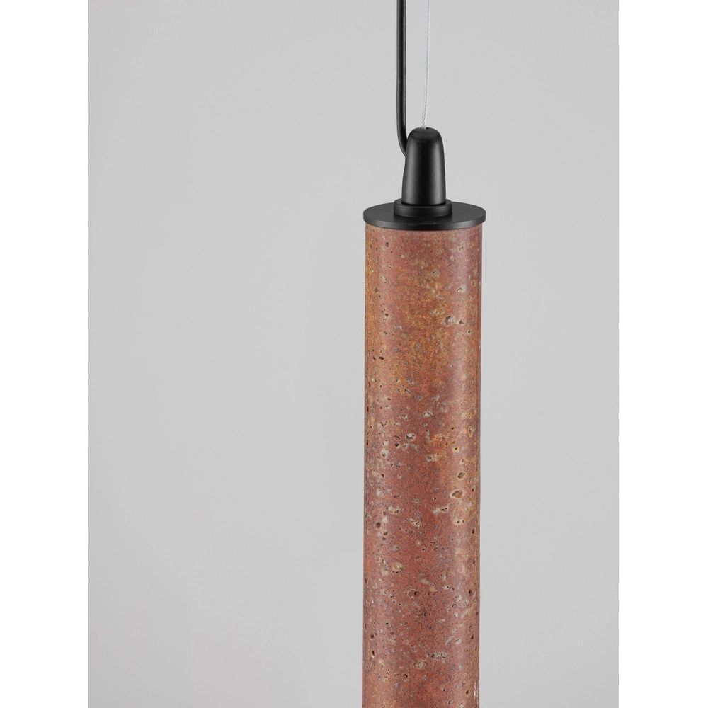Moderne Pendellampe Muse Schwarz mit rotem Travertin Lyora 5212017495808