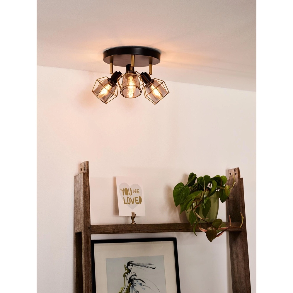 Deckenlampe Nila 3-Licht Schwarz