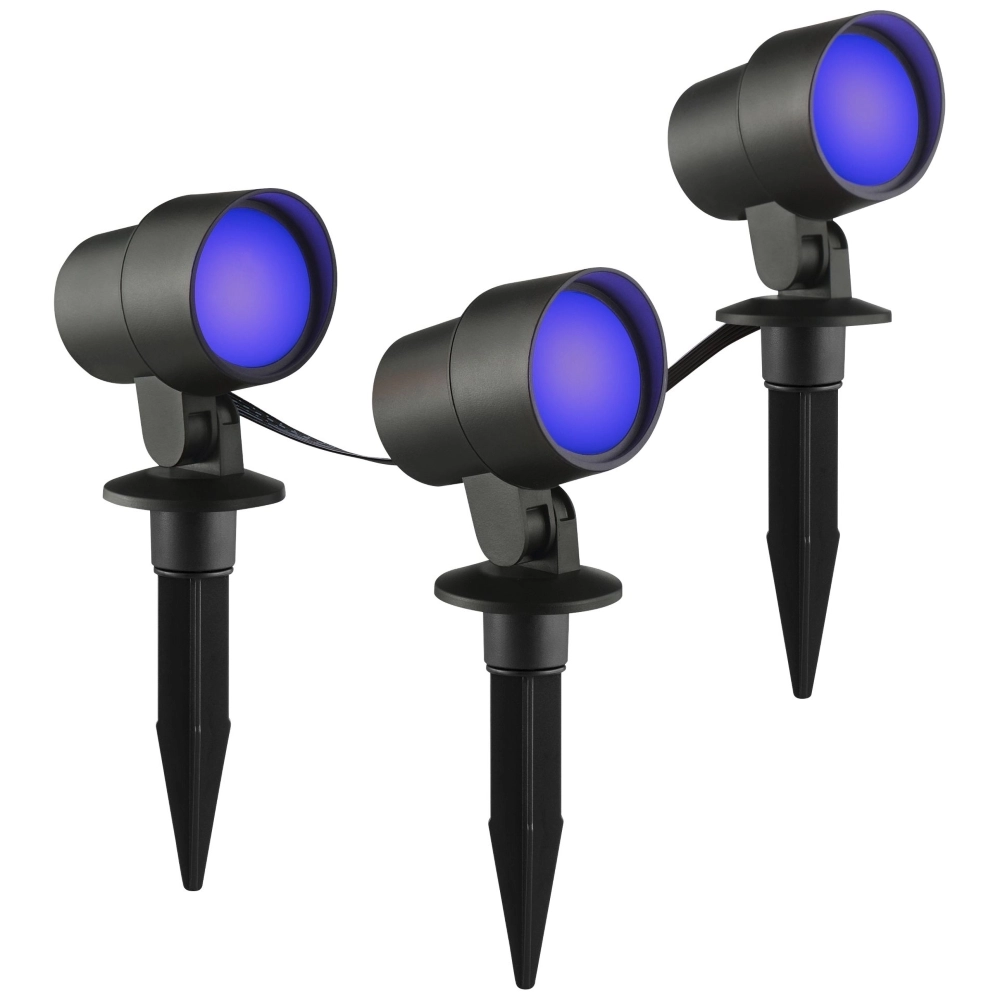 Intelligentes Spike-Scheinwerferset Kamara RGB – 3 Stück – mit 3 Meter Kabel und Stecker