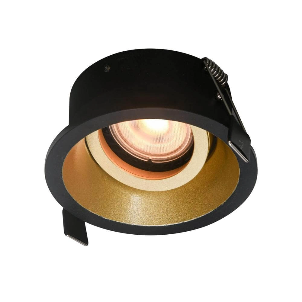 Runder Einbaustrahler Roura Schwarz mit goldener Innenseite Artdelight 8720701102644