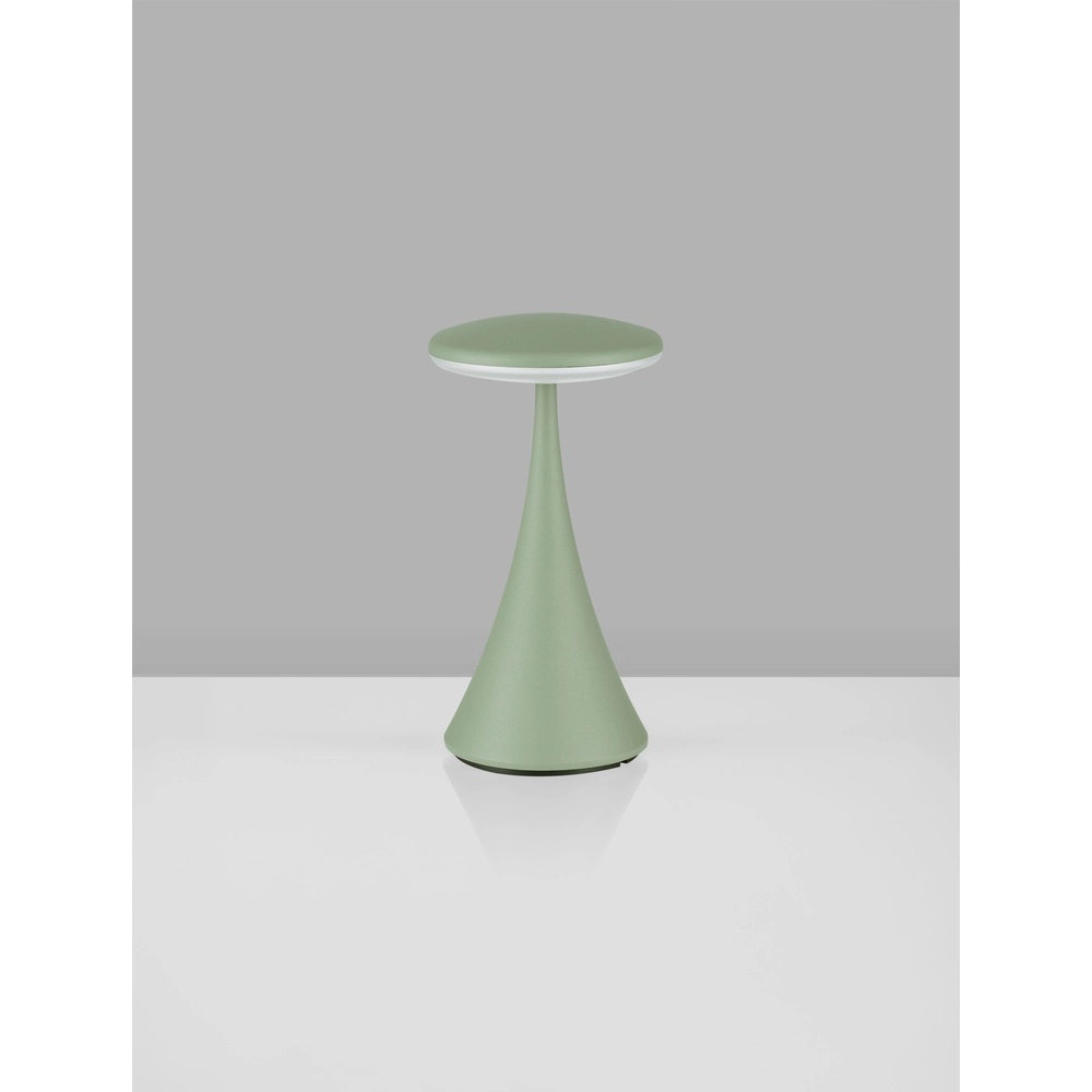 Tischlampe Elbo olivgrün mit USB Lyora 5212017476951