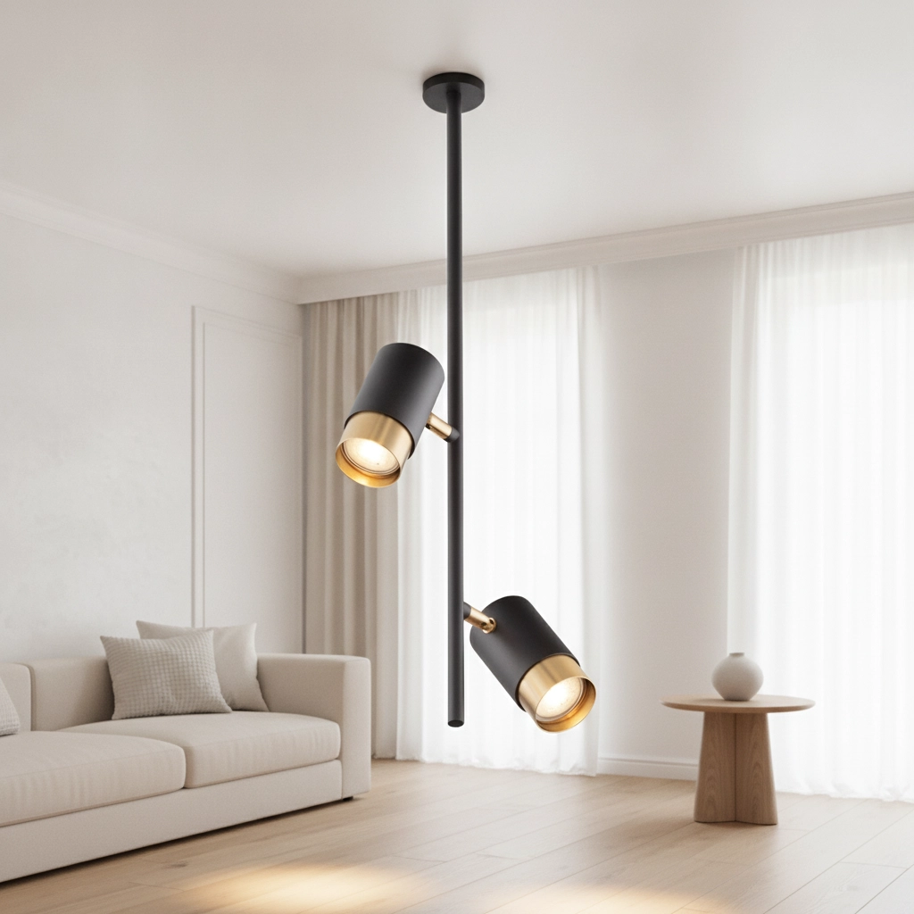 Deckenlampe Pongo Eingebautes Doppelbett in Schwarz und Gold