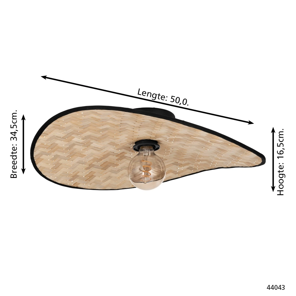 Rattan-Deckenlampe Marywell 52x34 cm – E27 Eglo 9002759440435