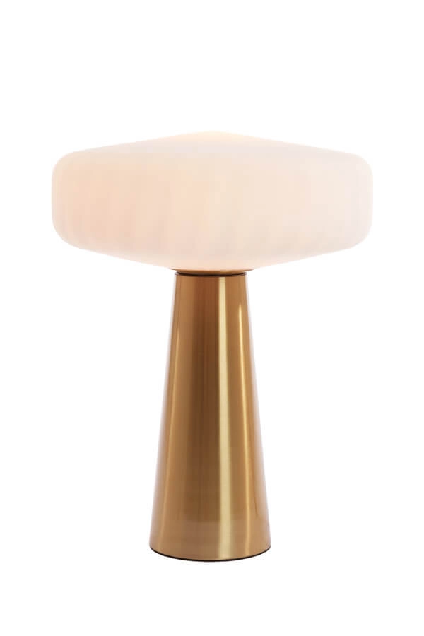 Tischlampe Pleat gold mit weiß Ø 40cm Light & Living 8717807687748