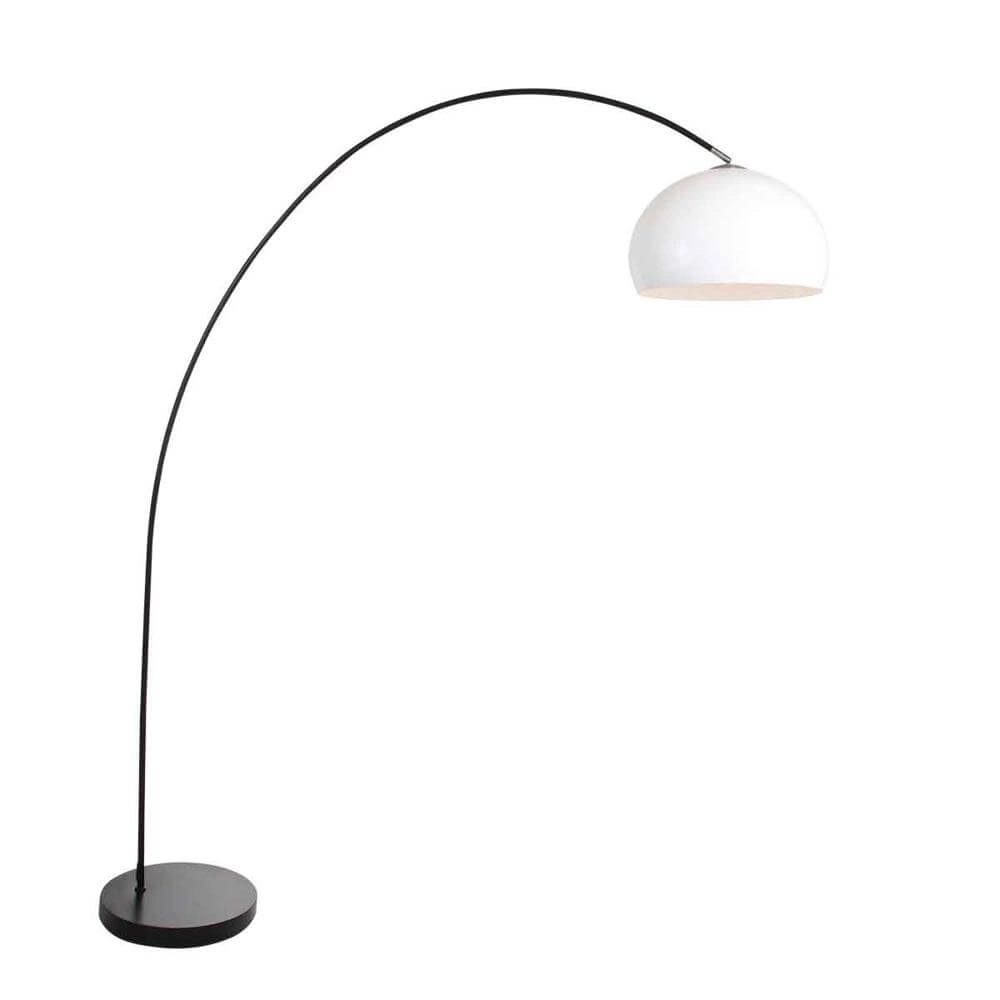 Bogenlampe Solva mit weißer Kuppelkappe