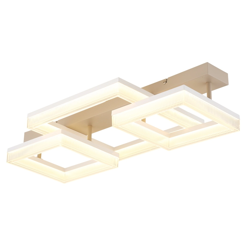 Moderne Deckenleuchte Zara sandbraun quadratisch 66cm