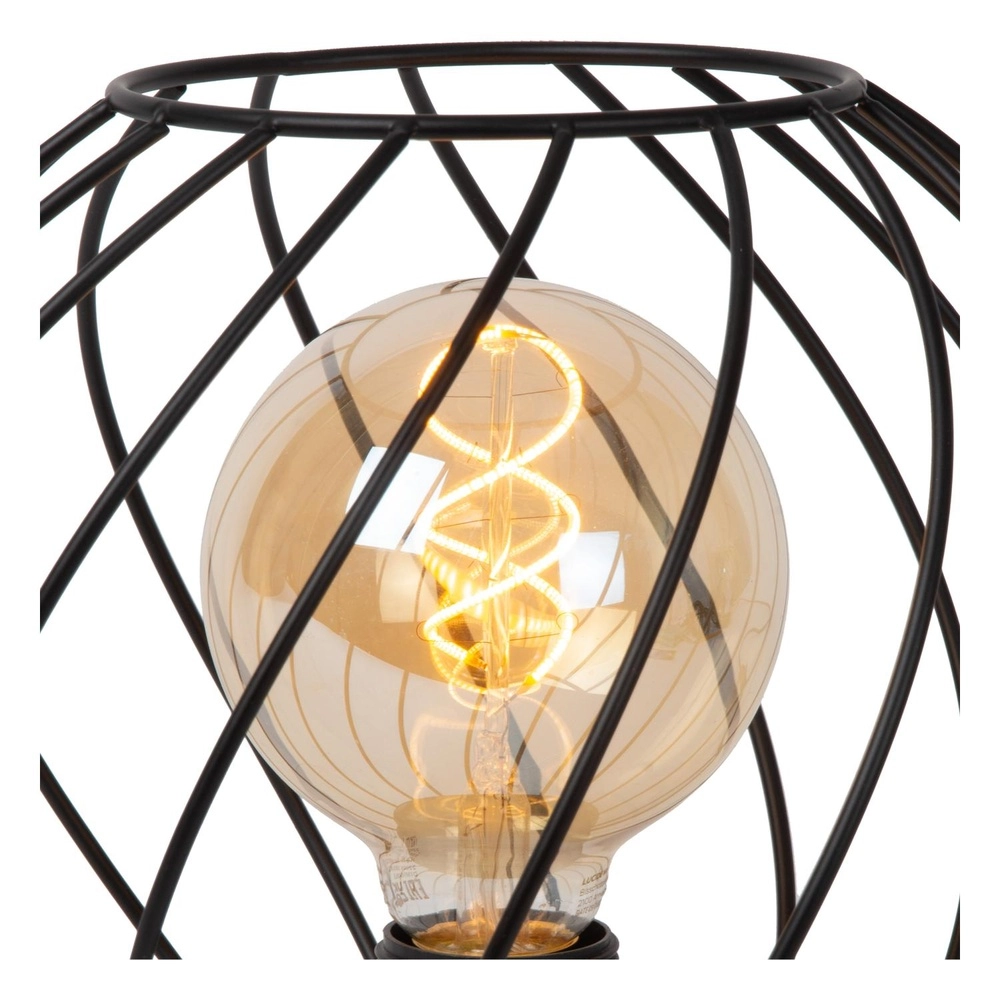 Tischlampe Danza Ø 25 cm schwarz Lucide 5411212211590