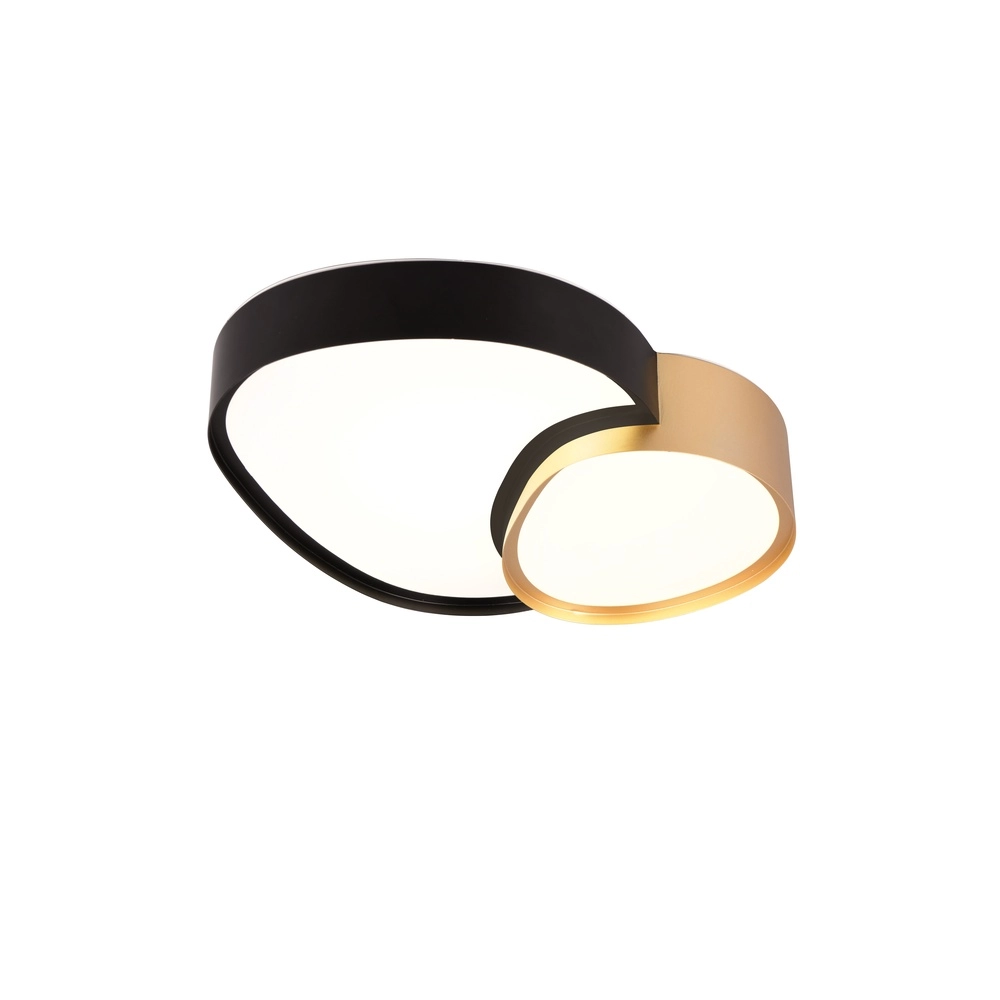 Organische Deckenleuchte Rise 43,5cm schwarz mit gold Trio 4017807600599