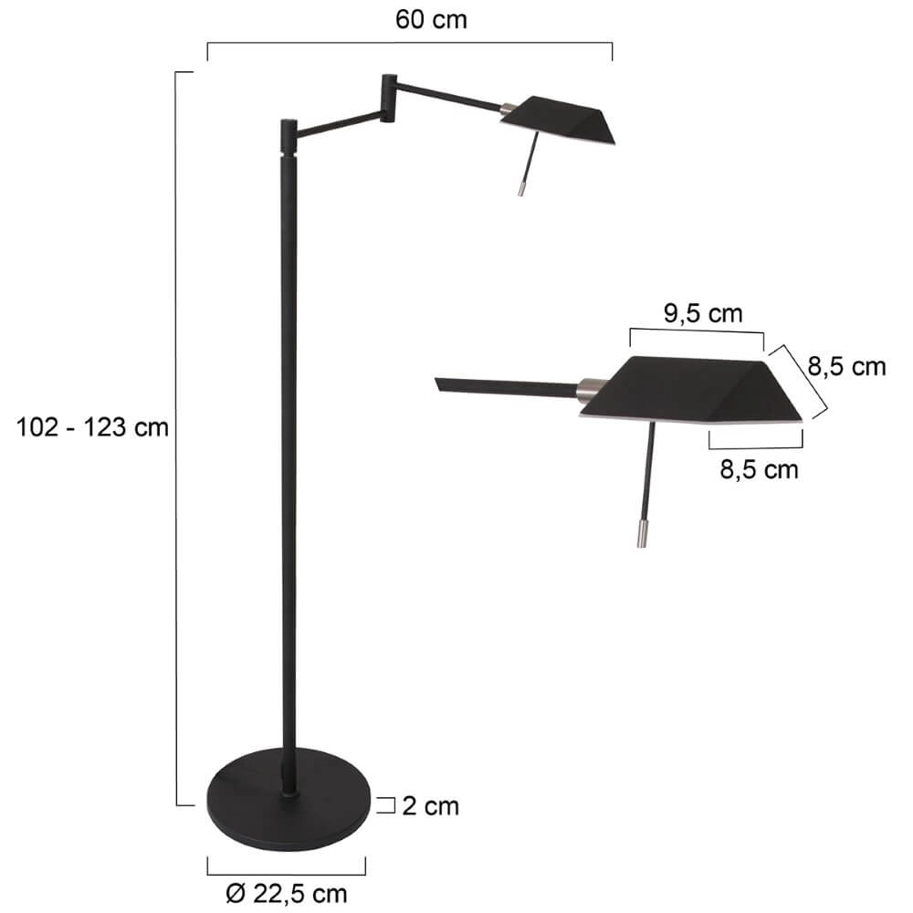 Schwarze Leselampe Retina mit LED Steinhauer 8712746135695