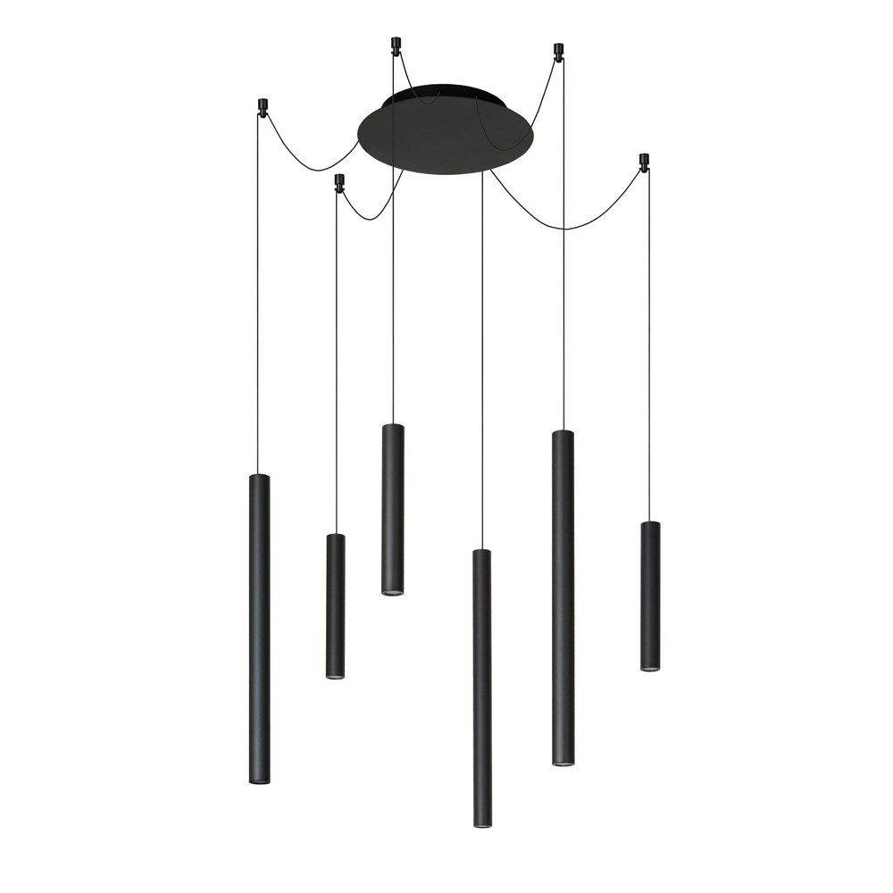 6-Licht Pendellampe Lorenz Design Schwarz