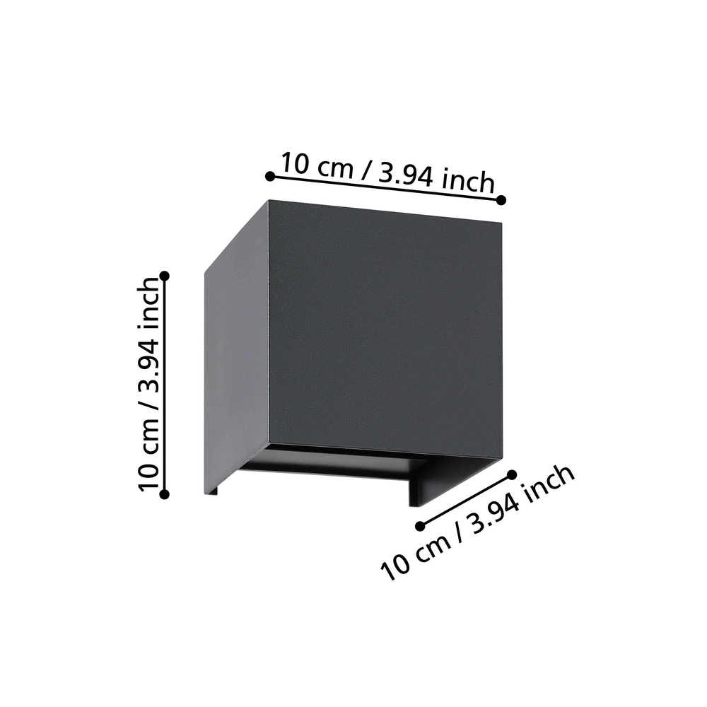 LED-Wandspot Valmontone Oben & Runter – Schwarz Eglo 9008606315963