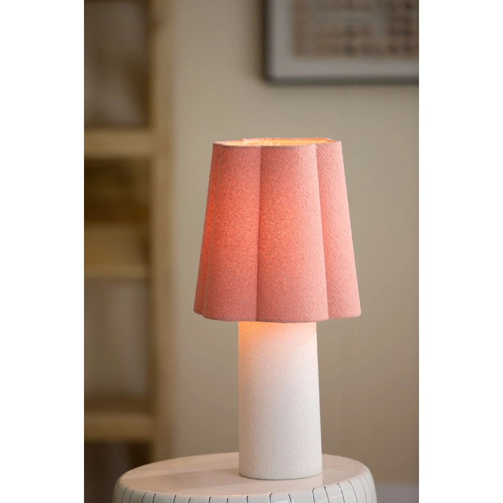 Tischlampe Musaby Organische Form – weiß und rosa Light & Living 8717807784256