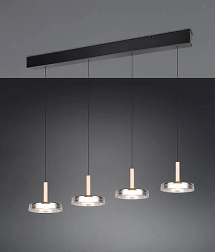 4-flammige LED-Hängelampe Celeste Rauchglas Trio 4017807616903