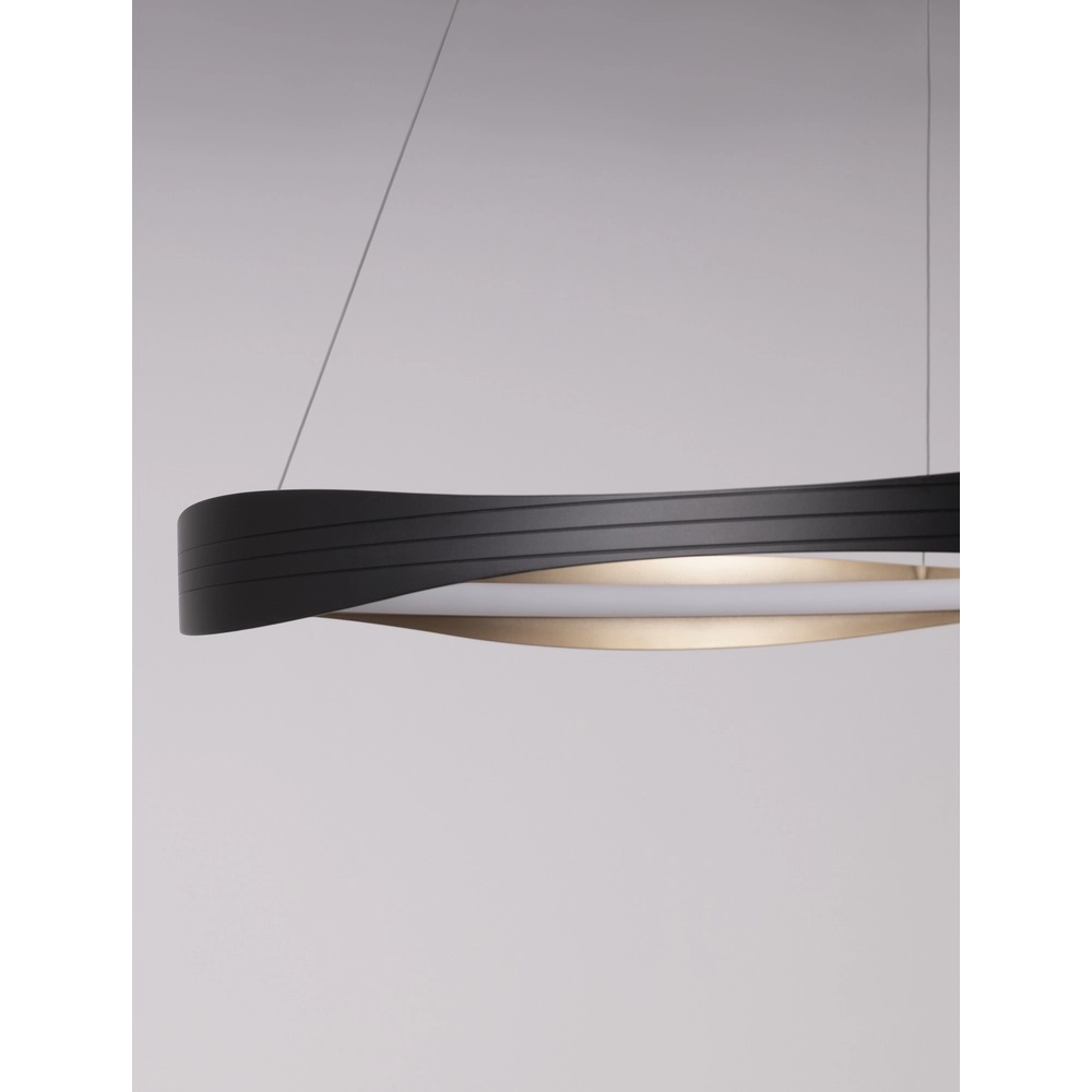 Design-Pendelleuchte Dobi Ø 80cm schwarz mit gold Lyora 5212017450043