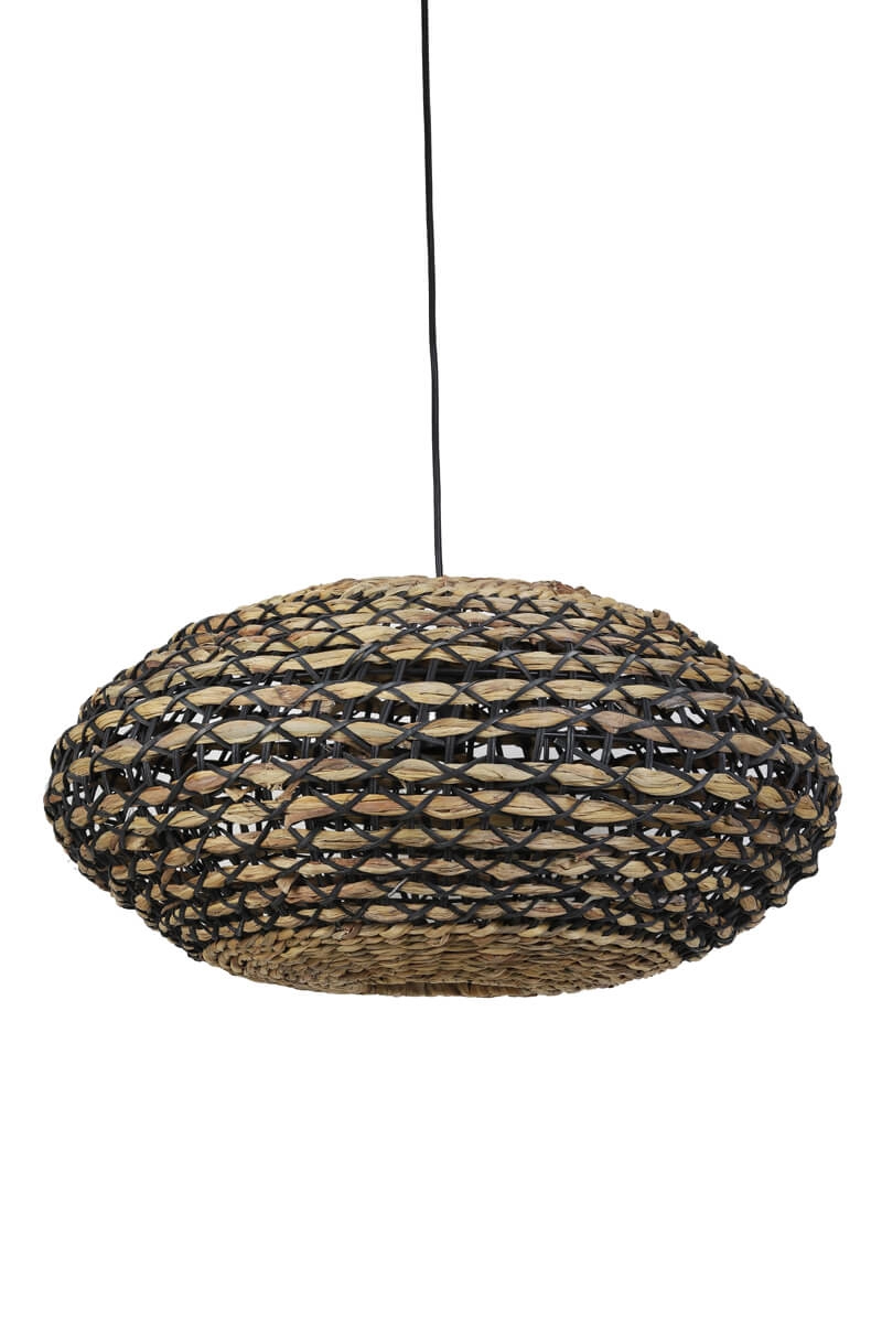 Geflochtene Pendelleuchte Tripoli mit schwarzem Ø 60cm Light & Living 8717807301651