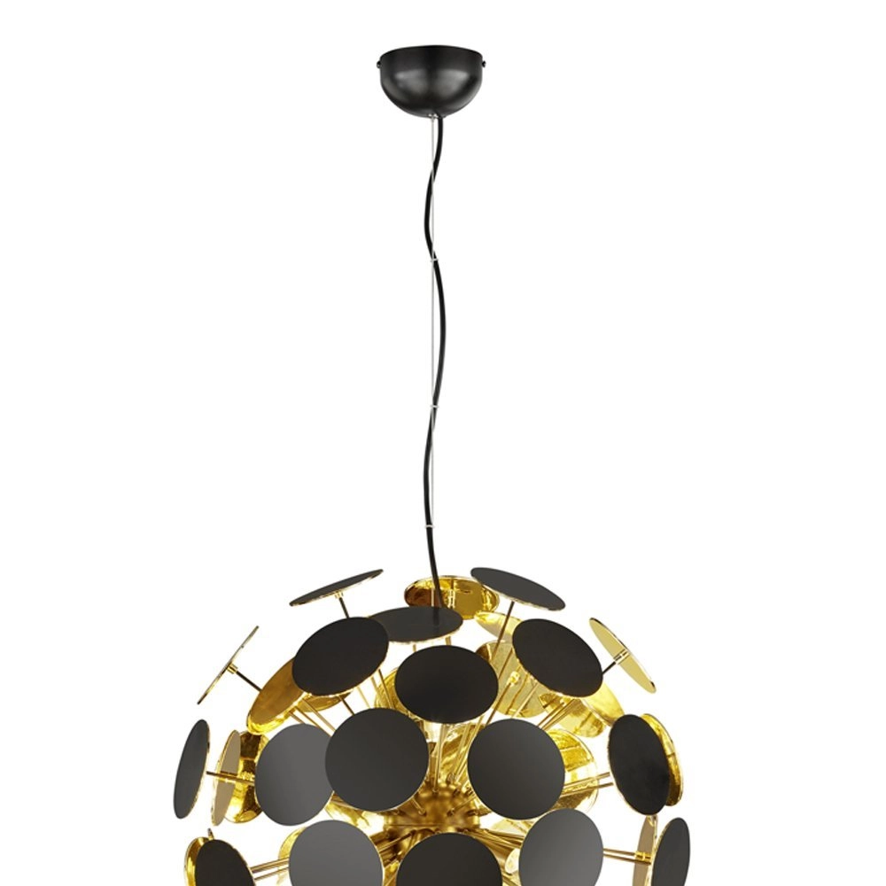 Pendelleuchte Discalgo 54 cm schwarz mit gold Trio 4017807330953