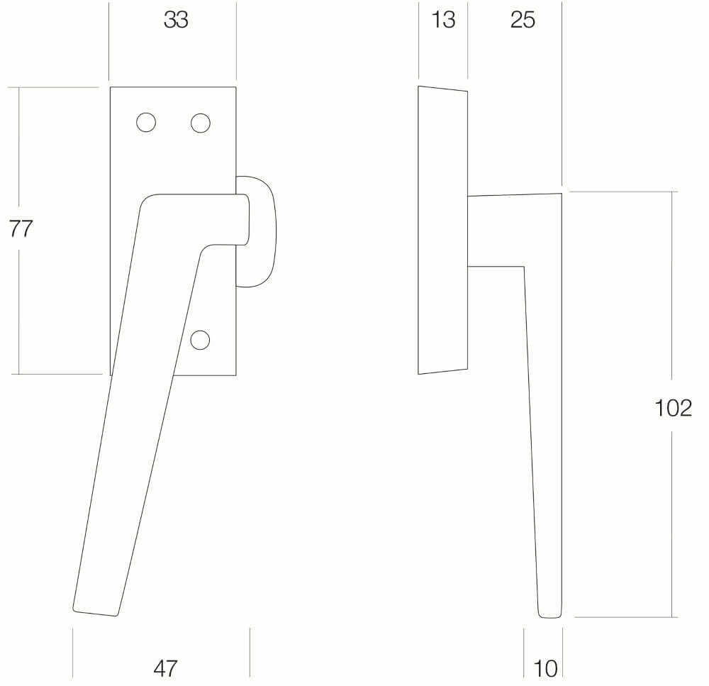Schließen der Fenster Fixon mit Steg links chrom Intersteel 8714186022849