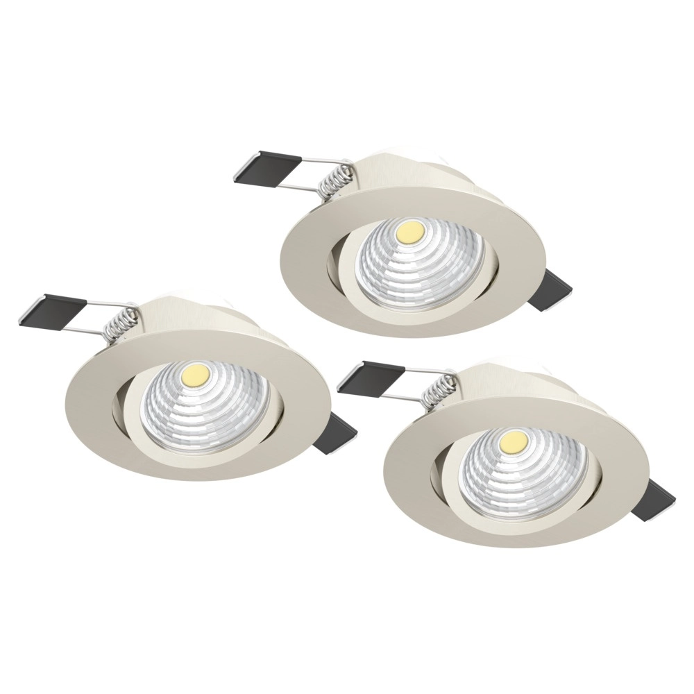 Set mit 3 Einbaustrahlern Saliceto nickel Ø 8,8cm - 6,4W