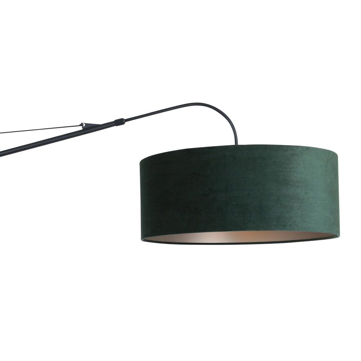 Wandlampe Elegant Classy 50 cm schwarz mit grünem Samtschirm
