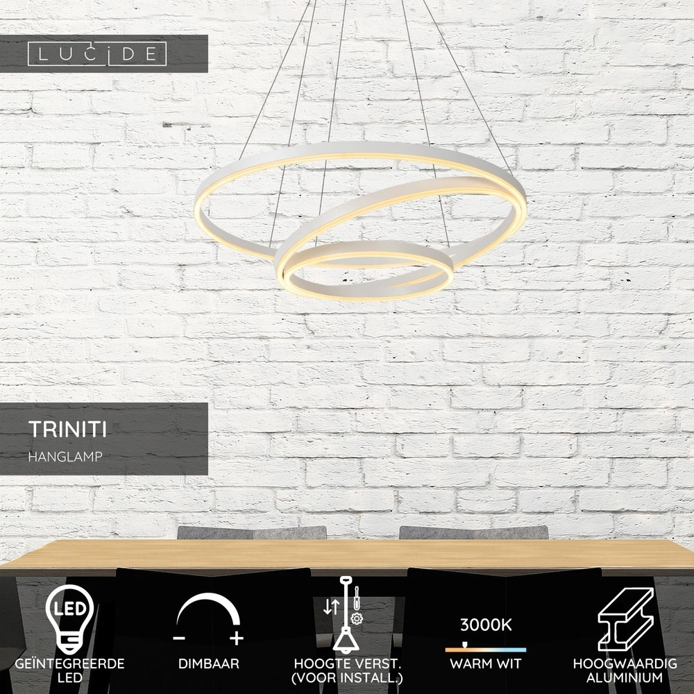 Moderne Pendellampe Triniti dimmbares Weiß Lucide 5411212460721