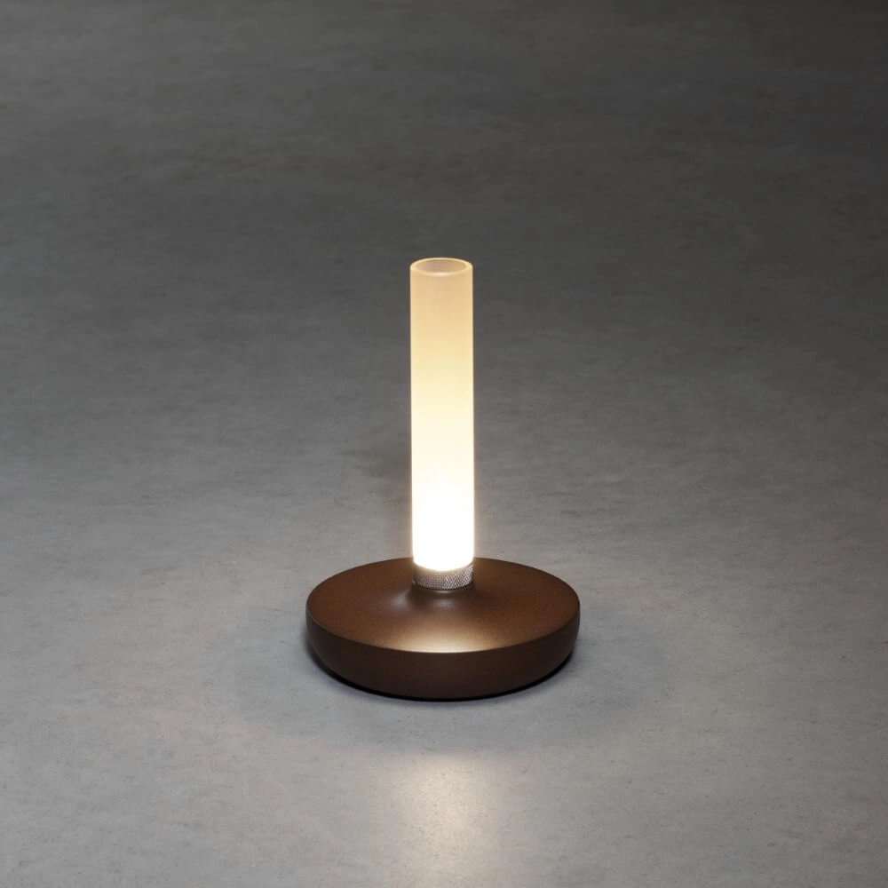Wiederaufladbare Tischlampe Biarritz rostbraun KonstSmide 7318308279732