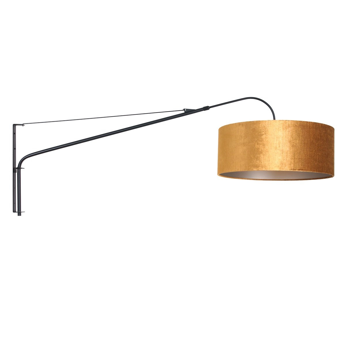 Schwarze Wandlampe Elegant Classy mit goldenem Samt Steinhauer 8712746146059