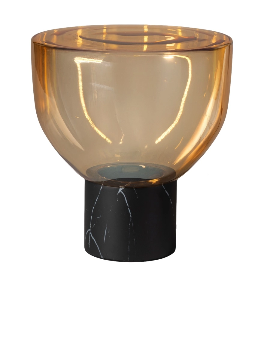 Glastischlampe Lana 35 cm – Marmor-Look