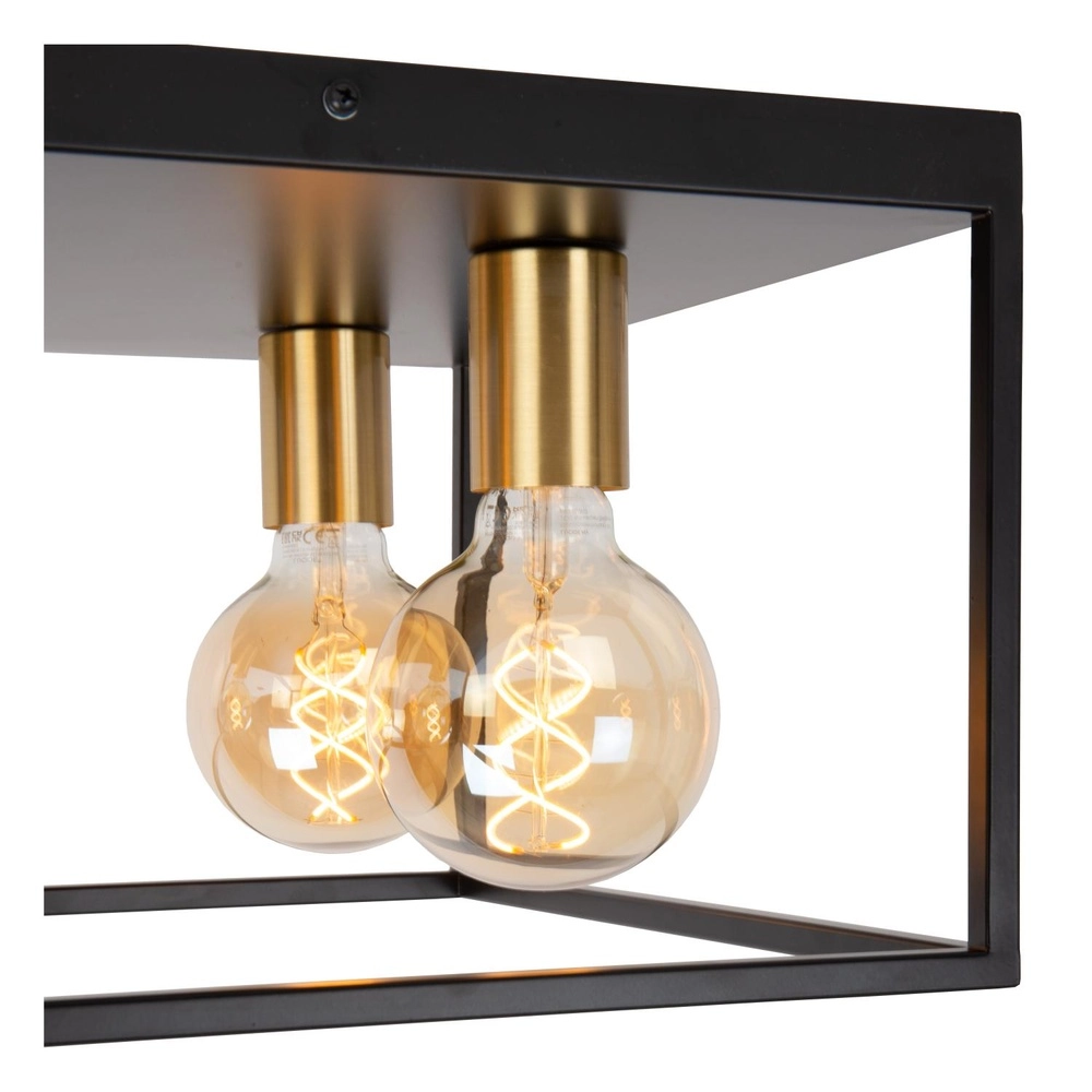 Deckenlampe Ruben Schwarz: 36 cm quadratisch Lucide 5411212010919