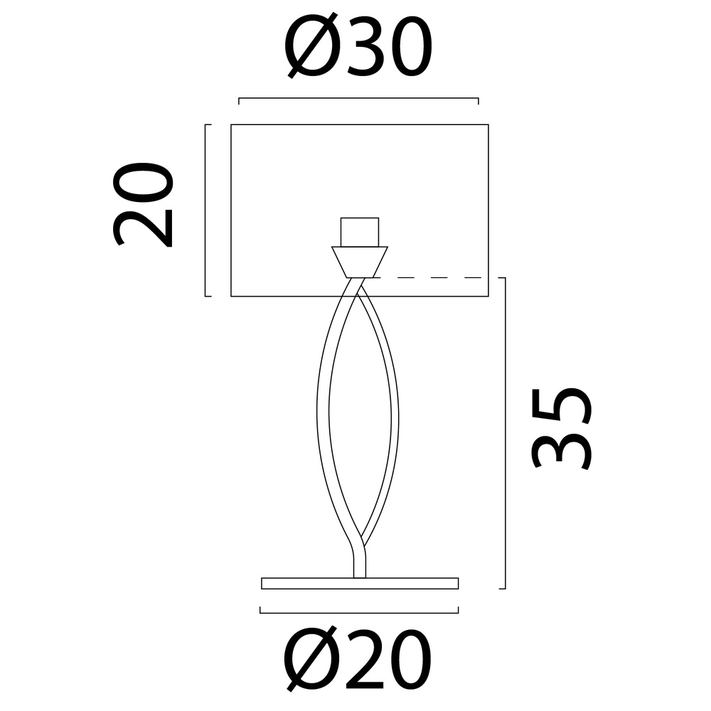 Tischlampe Terry Duno Kakao Ø 30cm Masterlight 8718121437019