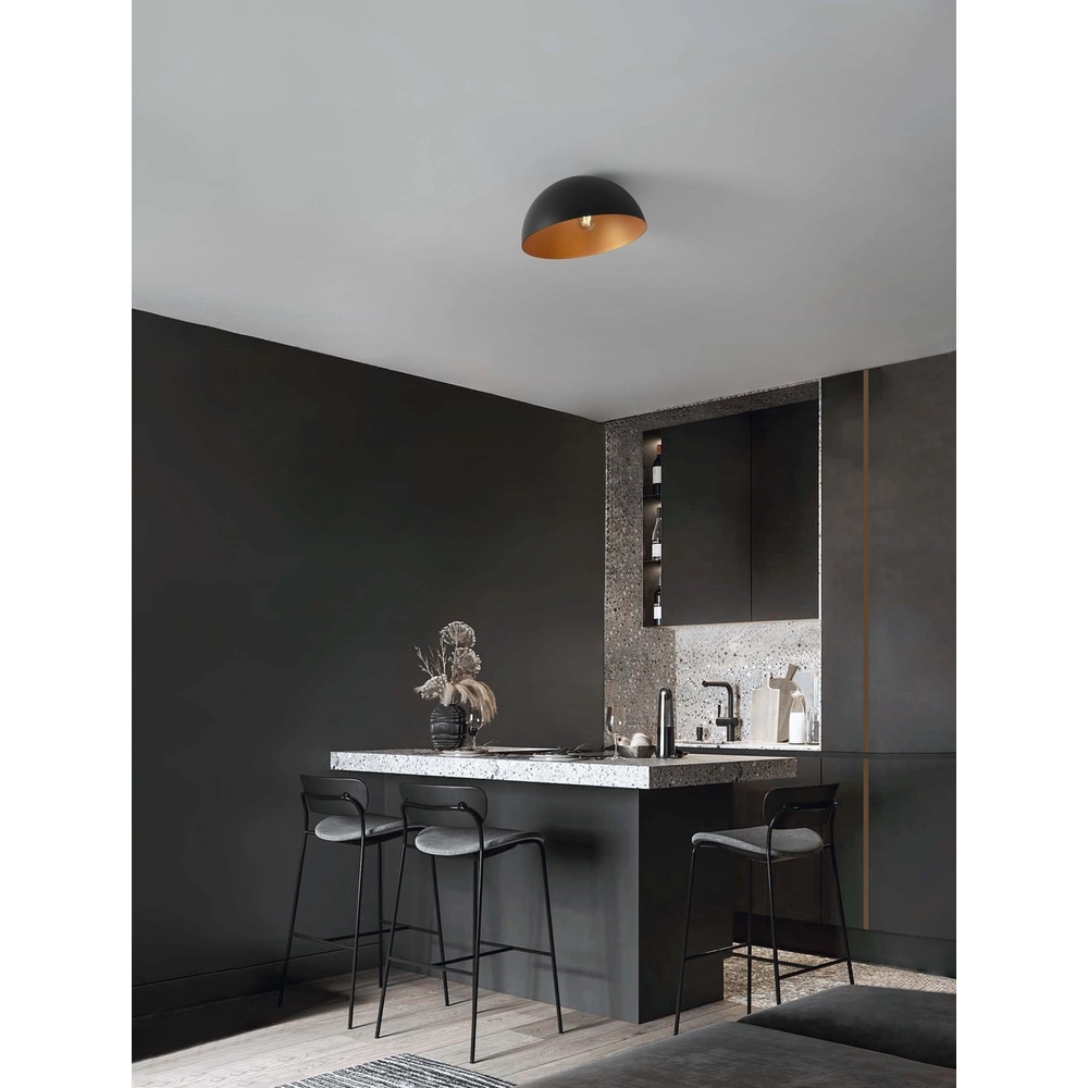 Deckenlampe Onia schwarz mit gold Ø 40cm Lyora 5212017458117