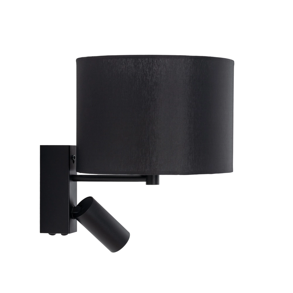 Schwarze Wandlampe Lusso mit Tischlampenschirm Lyora 5903139115216