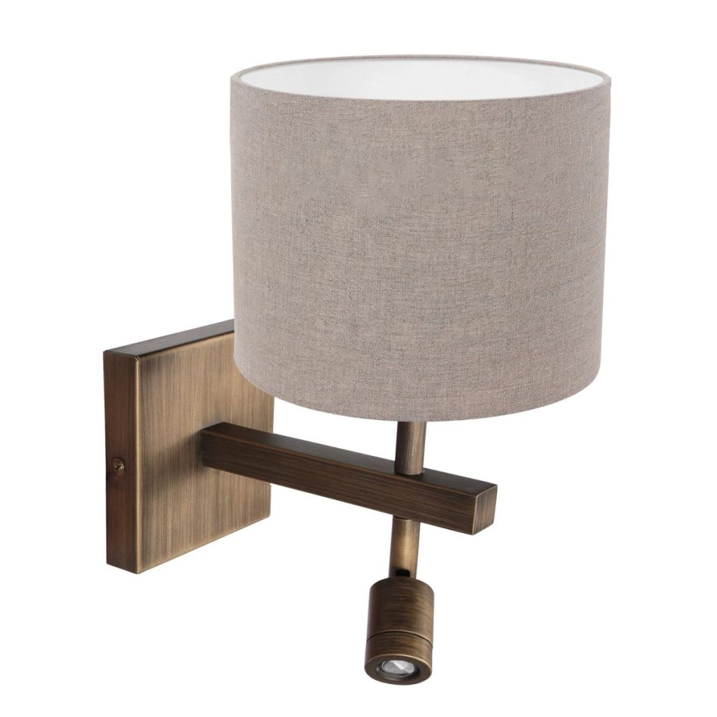 Wandlampe Stang mit grauer Kapuze