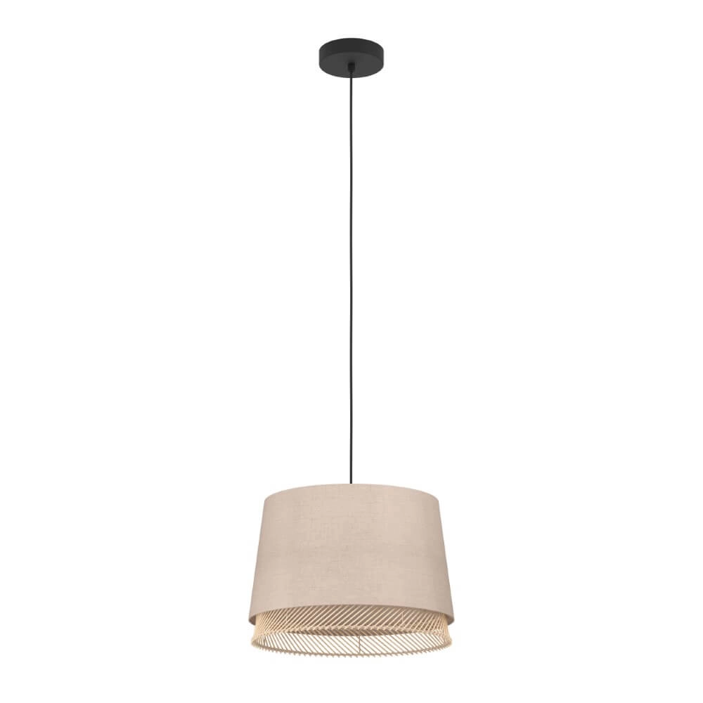 Hängelampe Tabley Ø 38cm - Leinen mit Rattan Eglo 9002759439750