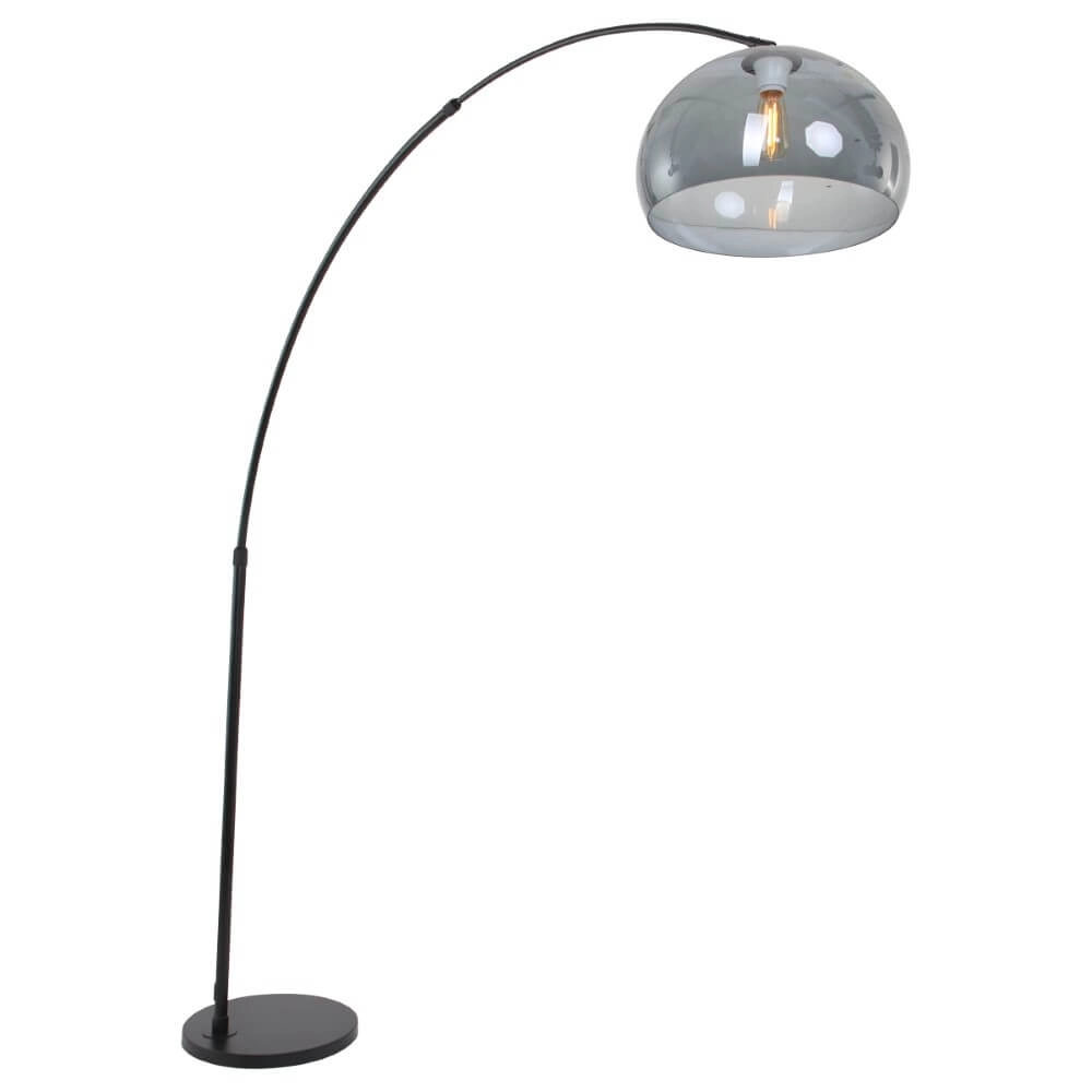 Bogenlampe Stresa schwarz mit Rauchglas Steinhauer 8712746116489