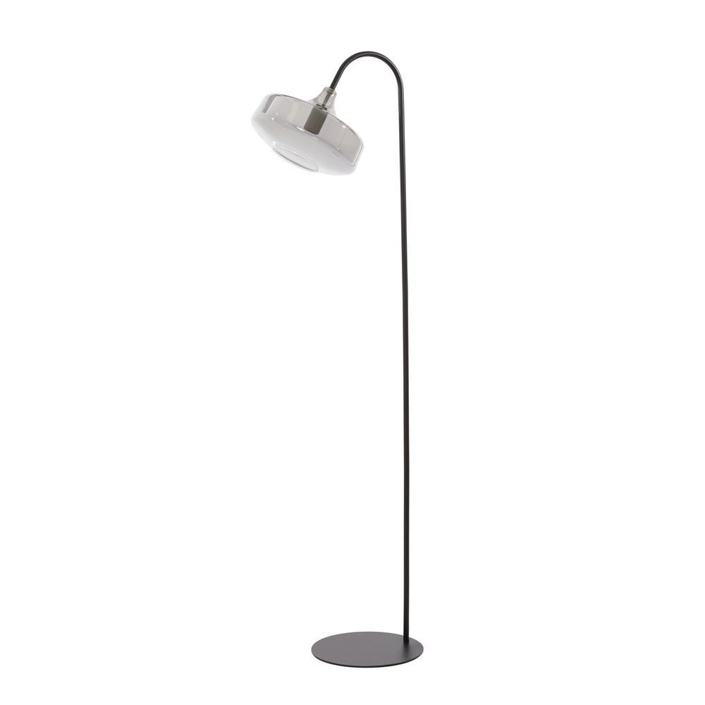Glas-Stehlampe Solna Schwarz
