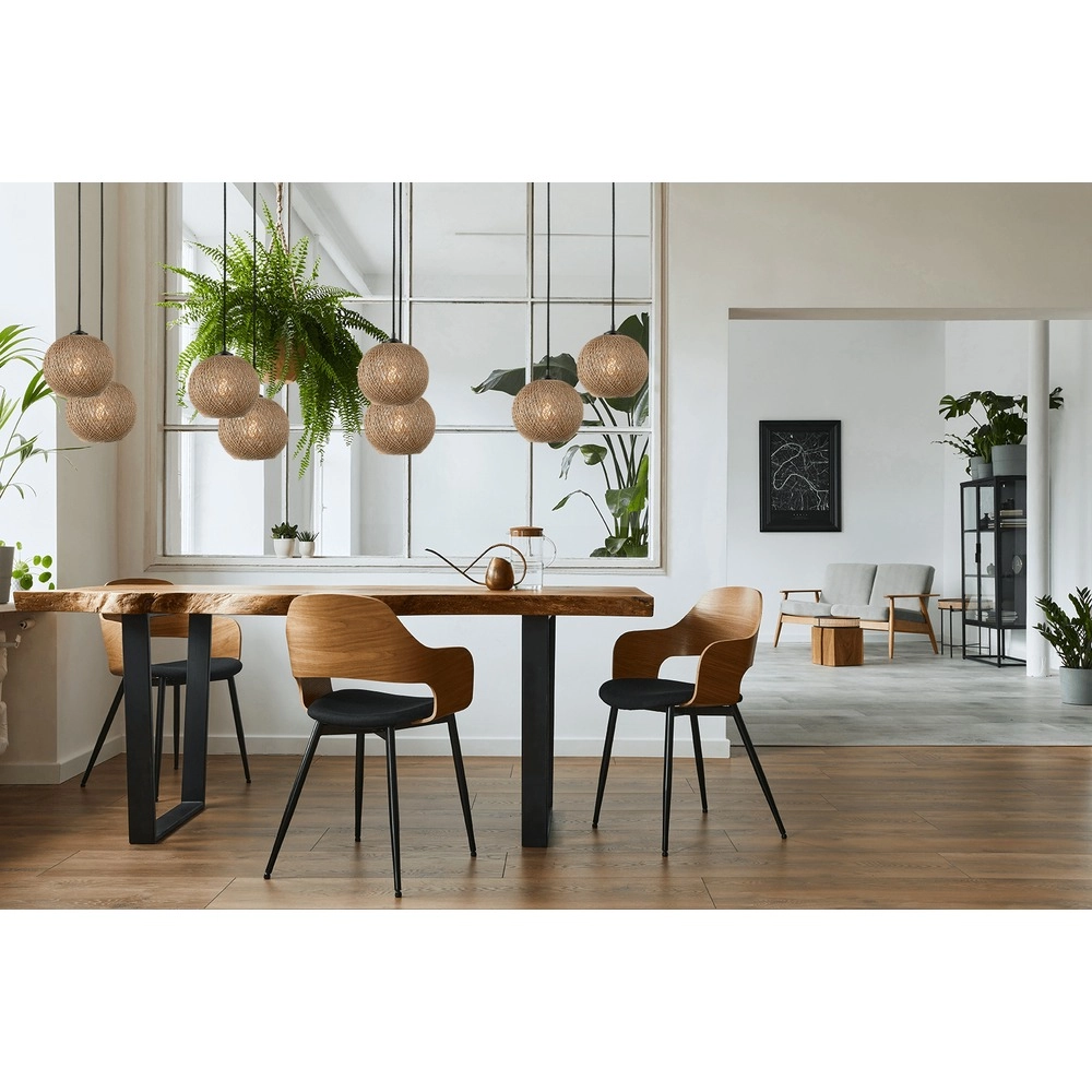 8-Licht Pendellampe Corda ovales Rattan Ø 20 cm Masterlight 8718121352916