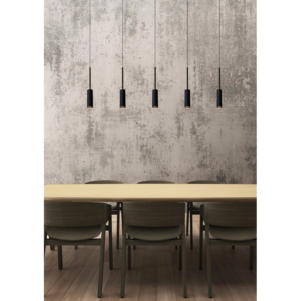 5-Licht-Design Pendellampe Tubule Schwarz Lucide 5411212241870