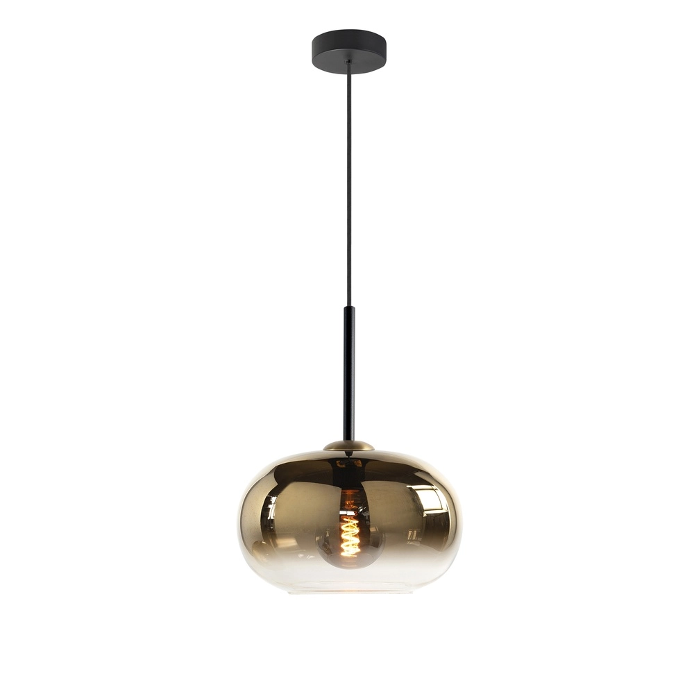 Pendelleuchte Bellini schwarz mit Fade-Gold-Glas Ø 31cm